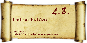 Ladics Balázs névjegykártya