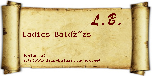 Ladics Balázs névjegykártya