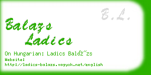 balazs ladics business card